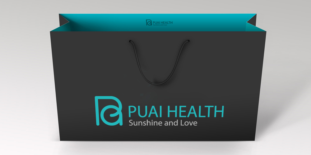 醫(yī)療健康行業(yè)logo設(shè)計案列_普愛健康logo設(shè)計應(yīng)用手提袋_北京logo設(shè)計_高瑞品牌